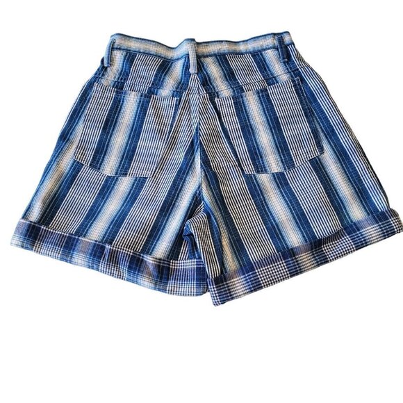 SKOOZI BLUE/WHITE STRIPED SHORTS - Picture 2 of 5